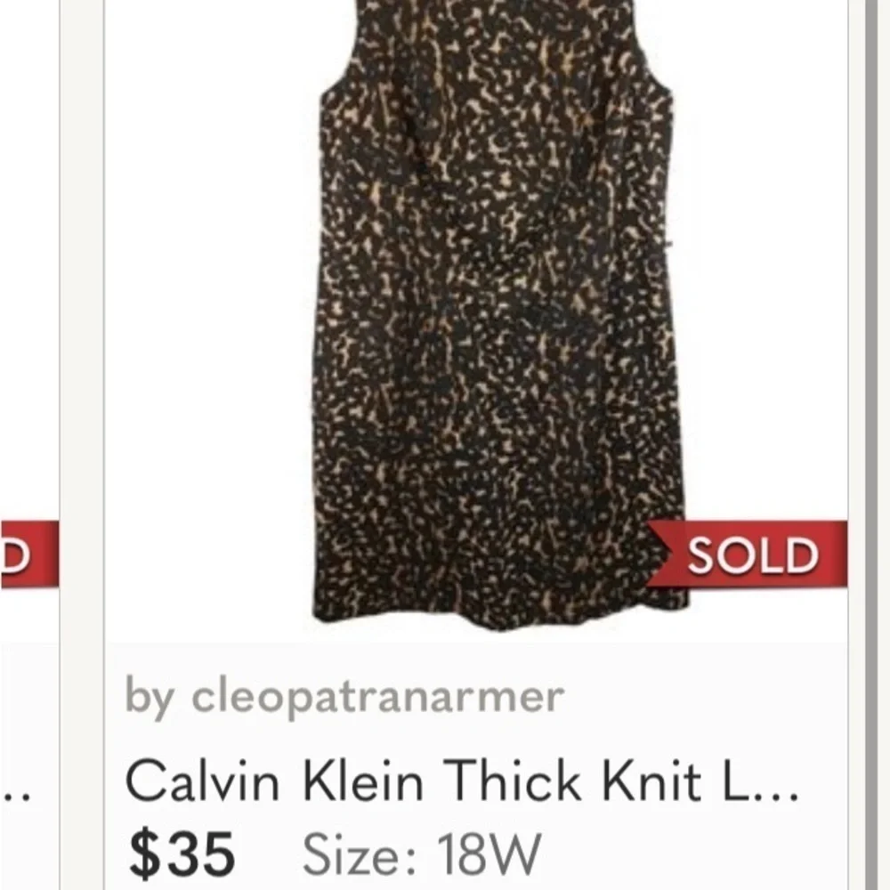 Calvin Klein Leopard Dress Size 6 Corpcore